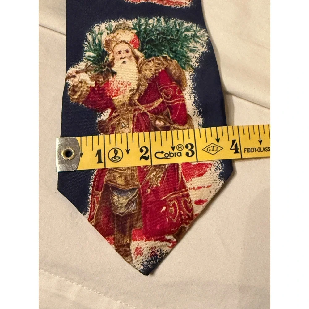 VTG Robert Talbott Carmel Valley Necktie Men Blue Victorian Christmas Santa Silk